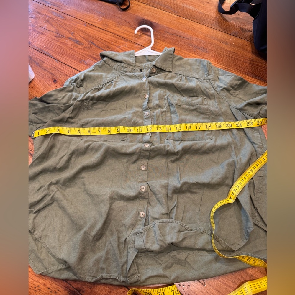 Torrid Olive Green Button Down Shirt - Picture 7 of 7